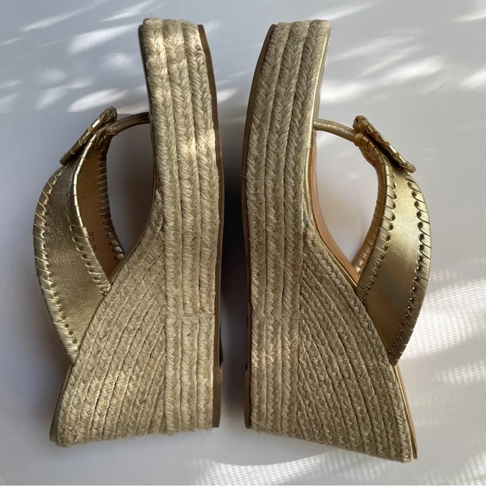 Jack Rogers Gold Wedge Sandals - Picture 6 of 10